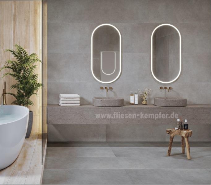 Fliese Louisa grau lappato 60 x 120 cm